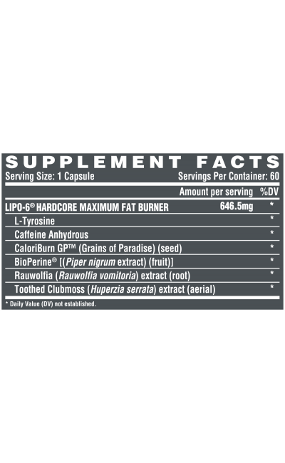 Lipo Hardcore Caplets Nutrex