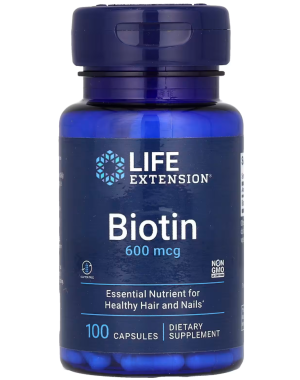 Biotin, 600 mcg, 100 Capsules Life Extension