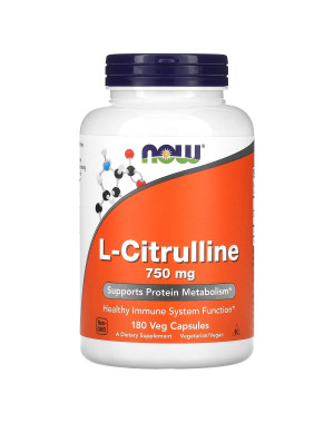 L-Citrulline, 750 mg, 180 Veg Capsules Now