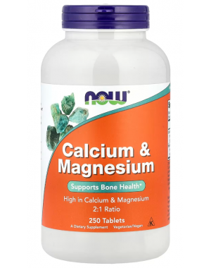 Calcium Magnesium, 250 Tablets Now foods