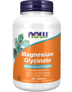 Magnesium Glycinate, 180 Tablets (100 mg per Tablet) Now foods