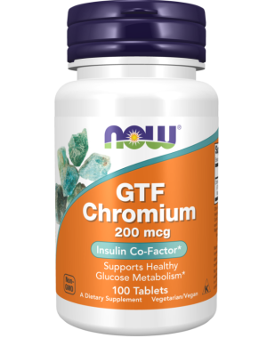 GTF Chromium, 200 mcg, 100 Tablets Now foods
