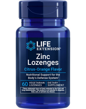 Zinc Lozenges, Citrus-Orange, 60 Vegetarian Lozenges (18.75 mg per Lozenge) Life Extension