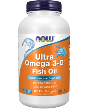 Ultra Omega 3-D, 600 EPA / 300 DHA, 180 Fish Softgels Now foods