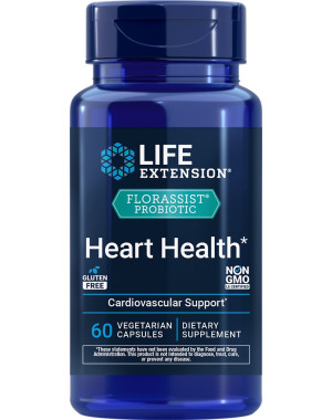 FLORASSIST Probiotic Heart Health, 60 Vegetarian Capsules (74 mg per Capsule) Life Extension