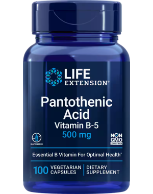 Pantothenic Acid, Vitamin B-5, 500 mg, 100 Vegetarian Capsules Life