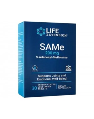 SAMe S-Adenosyl-Methionine 200 mg 30 enteric coated tablets LIFE Extension