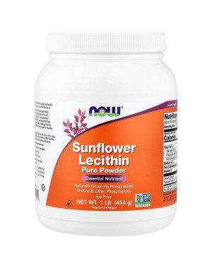 Sunflower Lecithin, Pure Powder, 1 lb (454 g) Now