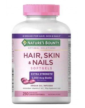 Hair Skin e Nails Cabelo, pele e unha com biotin 250softgels NATURE Bounty