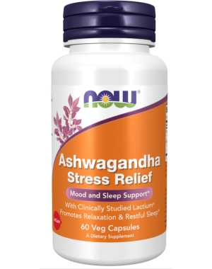 Ashwagandha Stress Relief 60 Veg Capsules Now foods