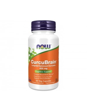 CurcuBrain 400 mg 50 Veg Capsules NOW Foods