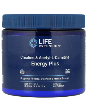 Creatine & Acetyl-L-Carnitine Energy Plus 233g Life Extension