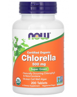 CHLORELLA 500mg ORG 200 TABS Now foods