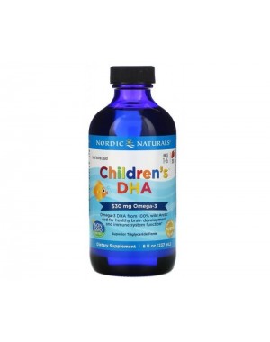 Children DHA 8oz 237ml sabor morango NORDIC Naturals