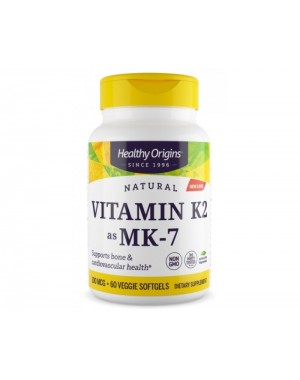 Vitamina K2 MK7 100mcg 60 Veggie Softgels HEALTHY Origins
