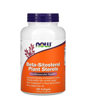 Beta-Sitosterol Plant Sterols, 180 Softgels Now foods