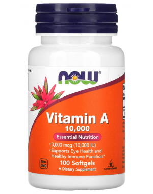 Vitamin A, 3,000 mcg (10,000 IU), 100 Softgels Now foods