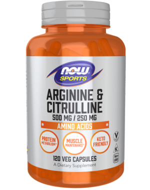 ARGININE  500mg  CITRULLINE 250MG 120 VCAPS Now foods