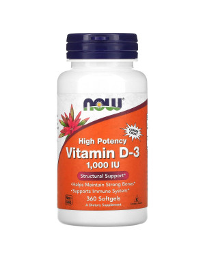 Vitamin D-3, 1,000 IU, 360 Softgels Now