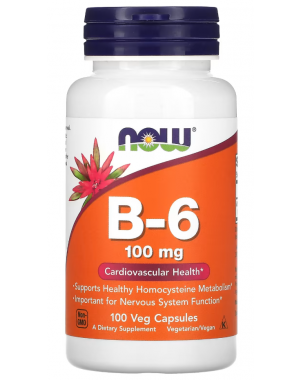 B-6, 100 mg, 100 Veg Capsules Now foods