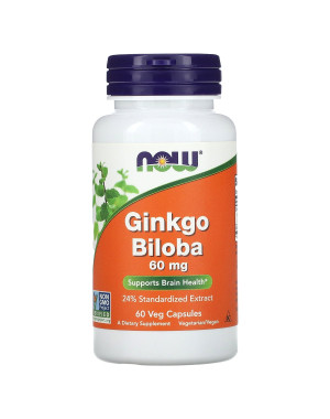 Ginkgo Biloba, 60 mg, 60 Veg Capsules