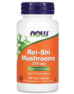 Rei-Shi Mushrooms, 270 mg, 100 Veg Capsules Now foods