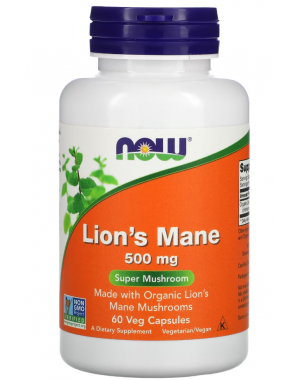 Lion's Mane, 500 mg, 60 Veg Capsules Now foods