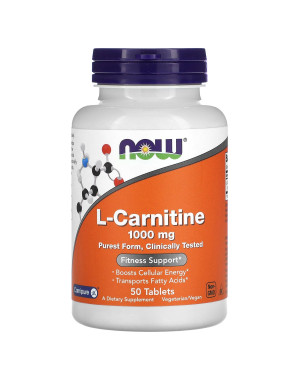 L-Carnitine, 1,000 mg, 50 Tablets Now