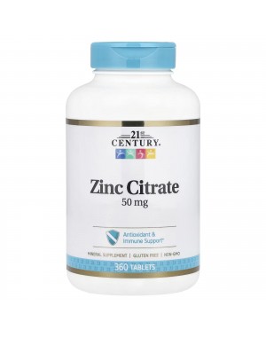 Zinc Citrate, 50 mg, 360 Tablets 21st Century