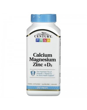 Calcium Magnesium Zinc + D3, 250 Tablets