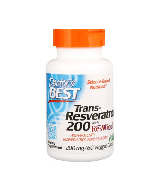 Doctor's Best, Trans-Resveratrol 200 , 200 mg, 60 Veggie Caps