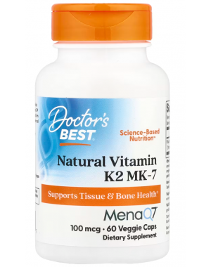 Doctor's Best, Natural Vitamin K2 MK-7, 100 mcg, 60 Veggie Caps
