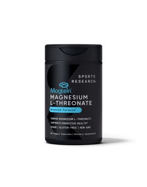 Magtein, Magnesium L-Threonate, 90 Veggie Capsules (666 mg per Capsule) Sports Research
