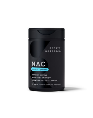 NAC, N-Acetyl-Cysteine, 600 mg, 90 Veggie Capsules Sports Research