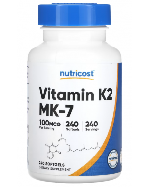 Vitamin K2, 100 mcg, 240 Softgels Nutricost