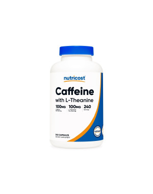Nutricost, Caffeine + Theanine 100/100 MG 240 CAP
