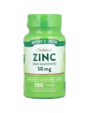 Nature's Truth, Zinc, Chelated , 50 mg, 100 Tablets