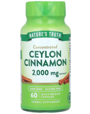 Concentrated Ceylon Cinnamon, 2,000 mg, 60 Quick Release Capsules Nature's Truth