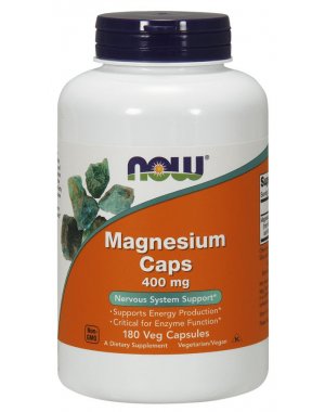 Magnesio Magnesium Caps 400 mg 180 veg Capsules NOW Foods