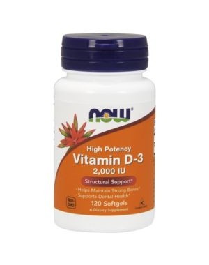 Vitamina D3 2000 IU 120 Softgels NOW Foods