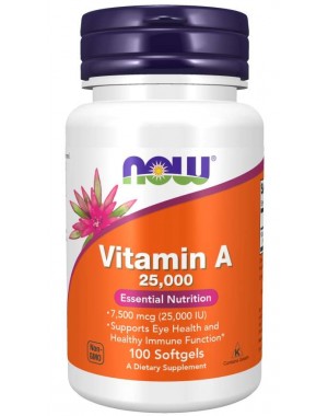 Vitamin A 25,000 100 Softgels NOW