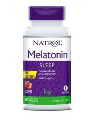 Melatonina 1mg FAST DISSOLVE sublingual 90 tablets Sabor Strawberry NATROL