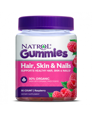 Hair Skin & Nails Gummies Beauty. Raspberry. 90ct Natrol