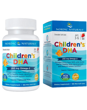 Children's DHA Strawberry -- 250 mg - 180 Softgels Nordic Naturals