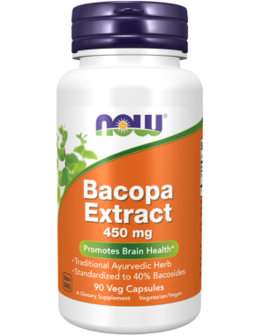 Bacopa Extract, 450 mg, 90 Veg Capsules Now foods