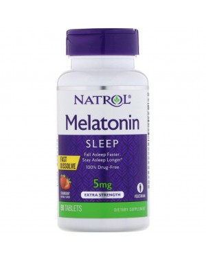 Melatonina 5mg FAST DISSOLVE sublingual 90 tablets Sabor morango NATROL