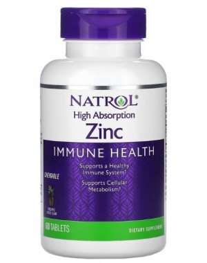 High Absorption Zinc Immune Health. 7.5 mg. Pineapple Chewable Tablet. 60ct Natrol