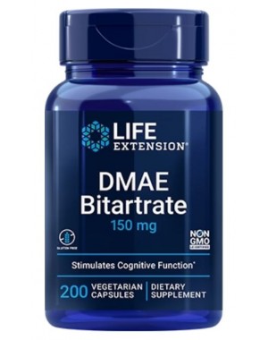DMAE Bitartrate Dimethylaminoethanol 150 mg, 200s Life Extension