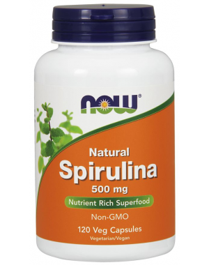 Natural Spirulina 500 mg 120 Veg Capsules NOW Foods