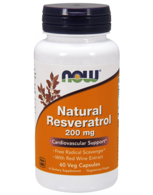 Natural Resveratrol 200 mg 60 Veg Capsules NOW Foods